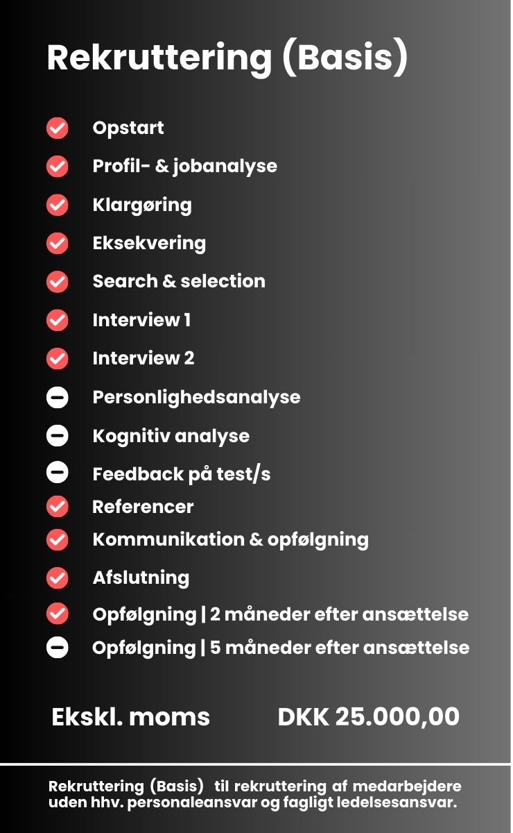 Rekruttering (Basis) Tasks & Pris 740 X 1200